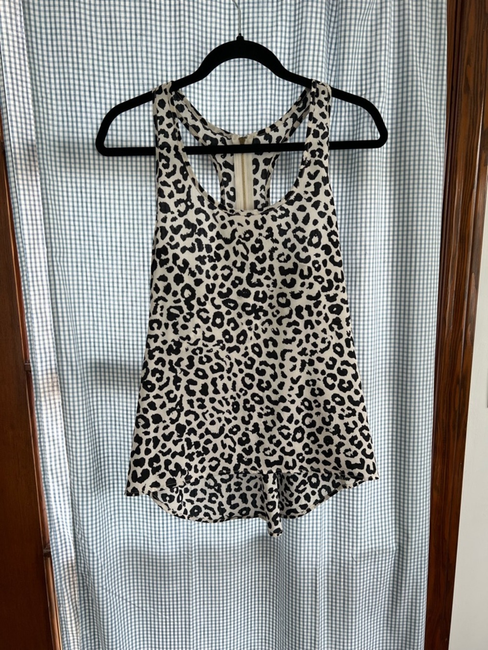 Papaya Black and White Leopard Racerback Tank
